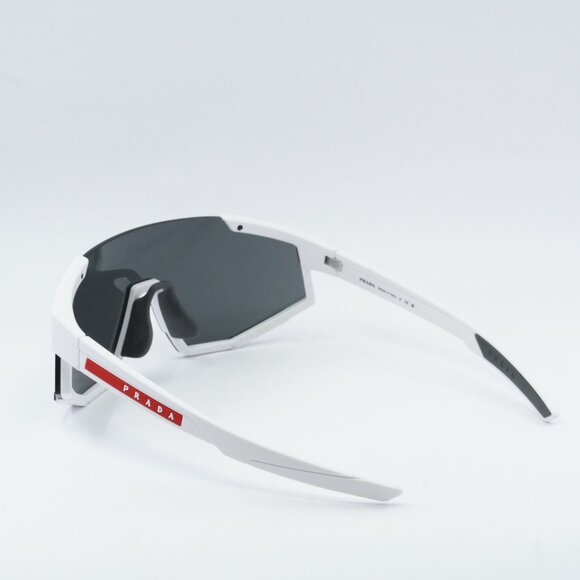 Prada Sport PS04WSF TWK06F Sunglasses White Rubber Shield Frame, Grey Lenses - Picture 11 of 12